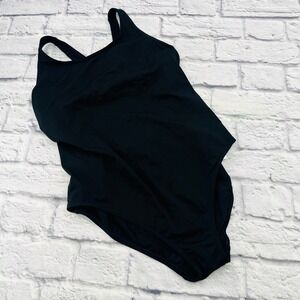 Zoggs Womens Black Ecolast One Piece Swimsuit Size 38 US 10 Modest Tank